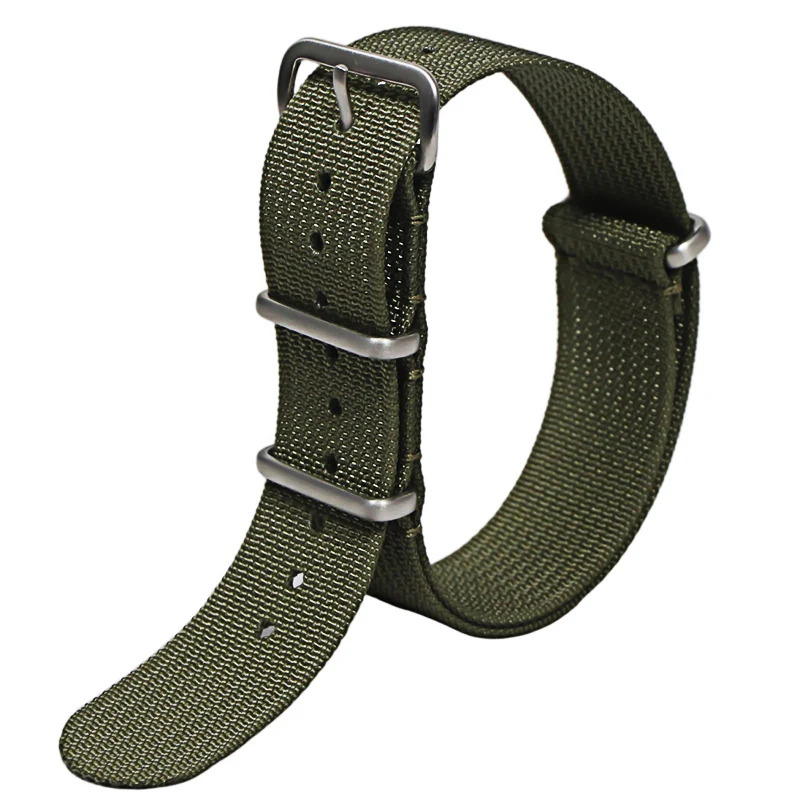 Ribbed Watch Strap 18mm 20mm 22mm Rugged Nylon Military Straps Retro Watchband Braid Ballistic Fabric Bands