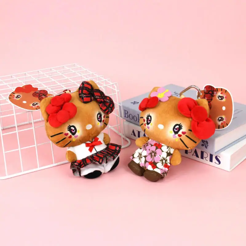 15 cm süße Cartoon Kawaii Shibuya Gyru Hello Kitty Plüschpuppe Schlüsselanhänger Taschenanhänger Spielzeug Geschenk