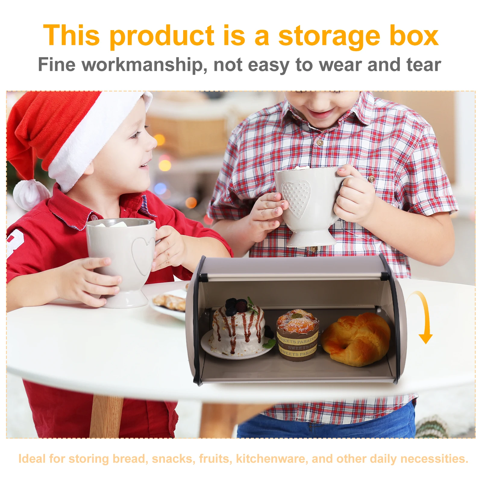 

Bread Storage Box Organizer Bracket Bin Holder Iron Retro Boxes Kitchen Containers Miss Food