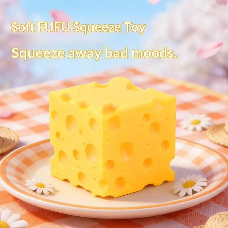 Hot! 1Pc Soft Butter Cheese Fidget Toys Square Cheese Squeeze Toys Slow Rebound Push Stress Relief Sensory Toy Christmas Present
