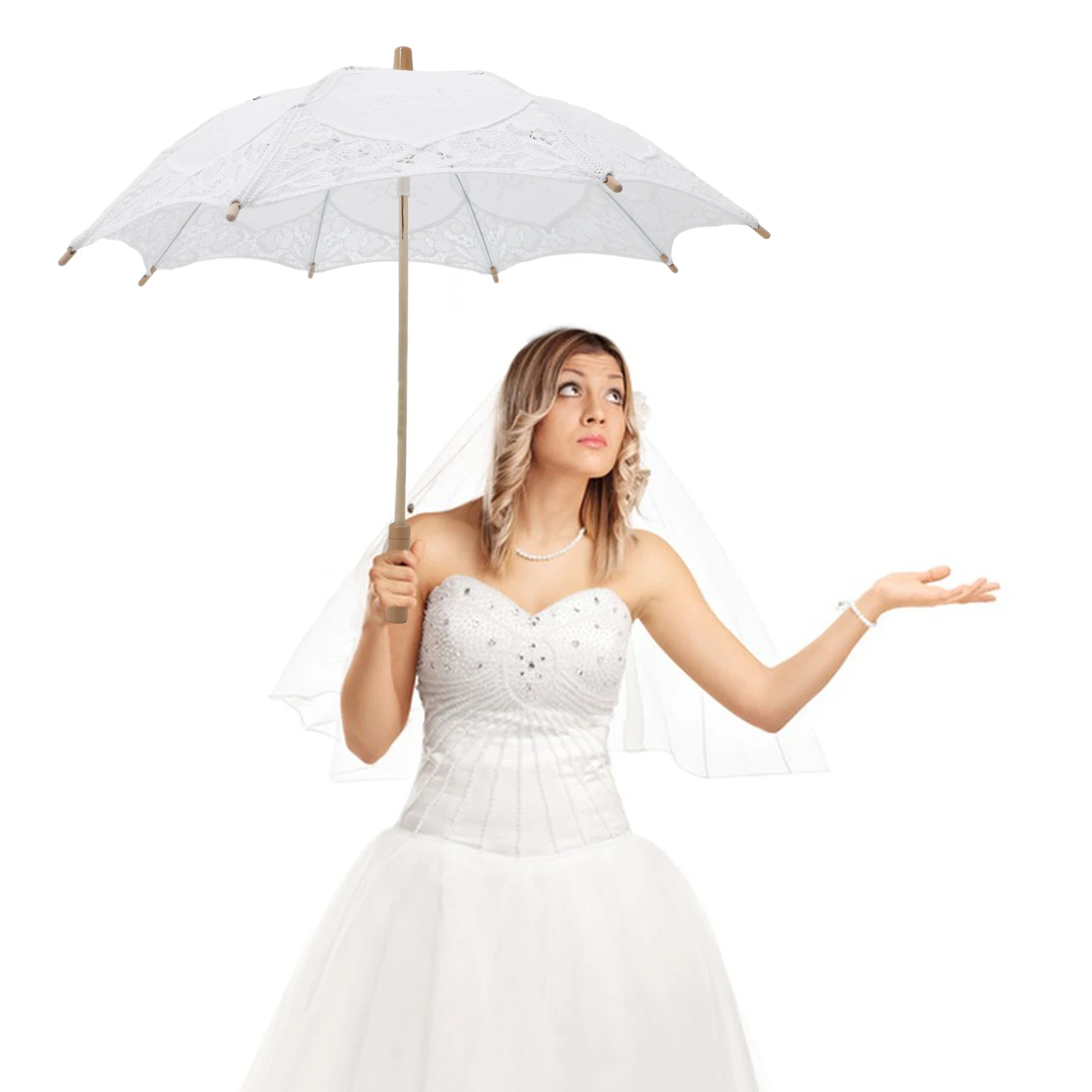 

Decor Lace Umbrella Decoration Photography Parasol for Mother Wedding