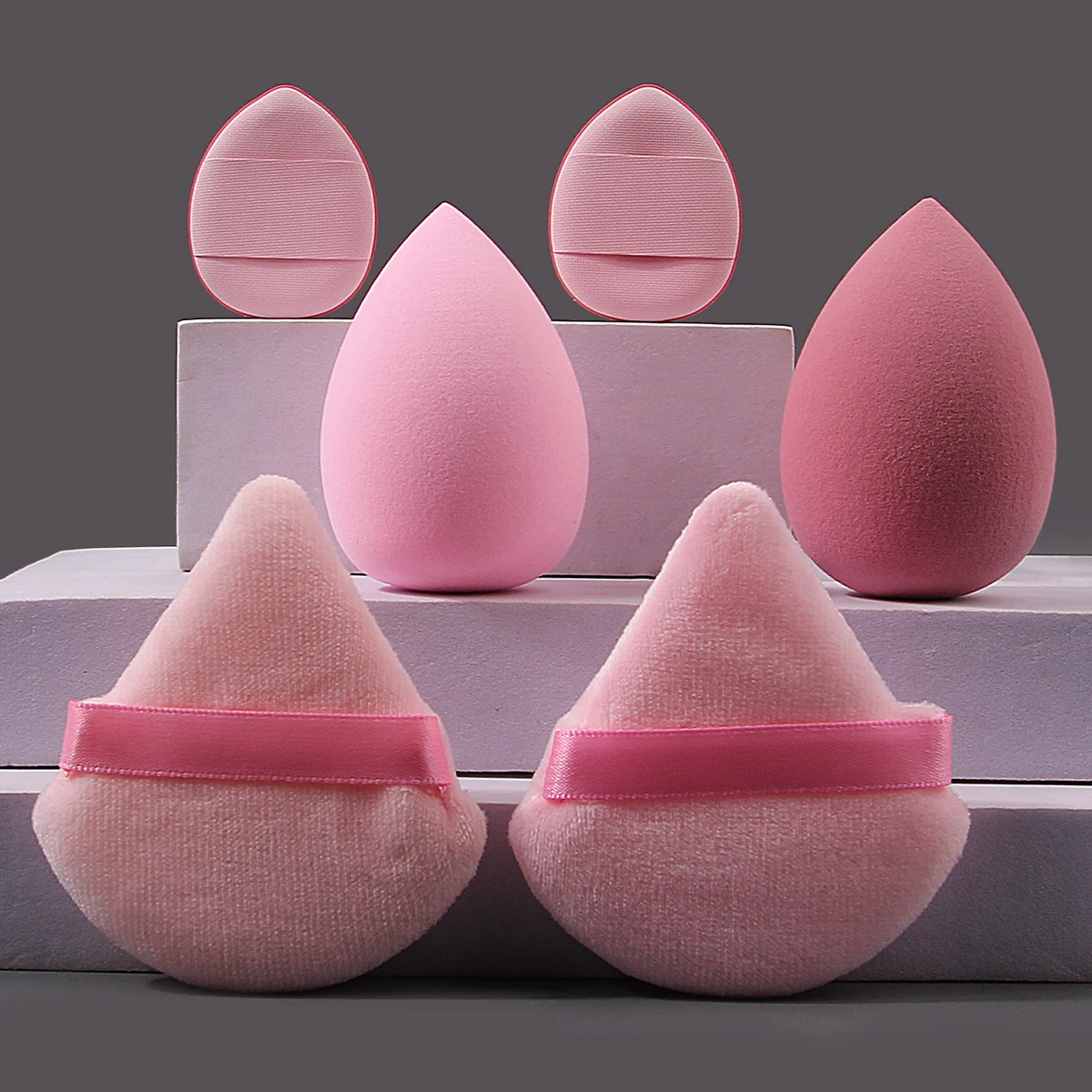 3/6PCS praktische make-up spons poederdons, superzachte grote spons ei + niet-plakkerige poedervormige poederdons