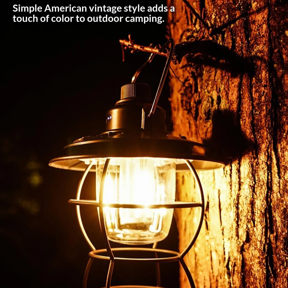 Retro Outdoor LED Light Three Modes Of Energy-saving Lighting Portable Waterproof And Dustproof Camping Light 2000mAh
