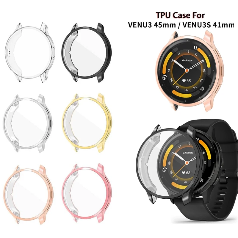 

TPU Case Cover for Garmin Venu 3/3S Soft Electroplating Watch Screen Protector Frame Full Cover