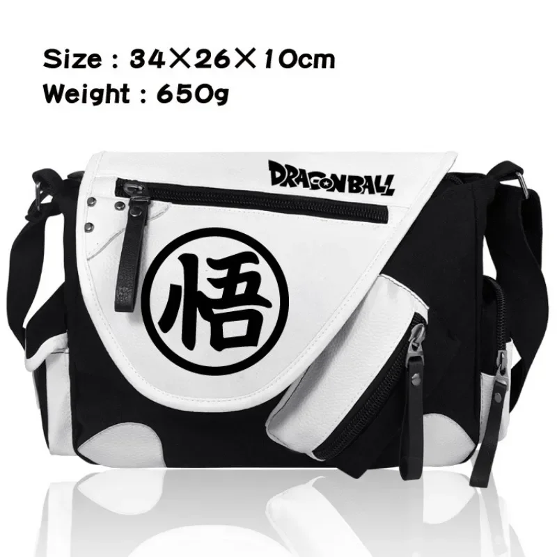 Dragon Ball Around PU Leather Crossbody Bag Leisure Black and White Colorful Cartoon Anime Students Shoulder Backpack Schoolbag