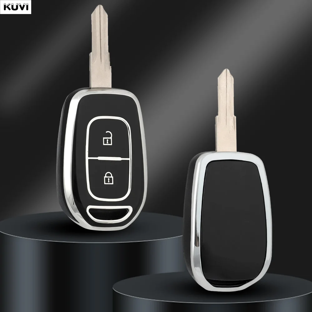 

New TPU Car Key Case Cover Shell For Renault Kwid Traffic Symbol for Dacia Sandero Logan Duster 2016 2017 2018 Fob Accessories