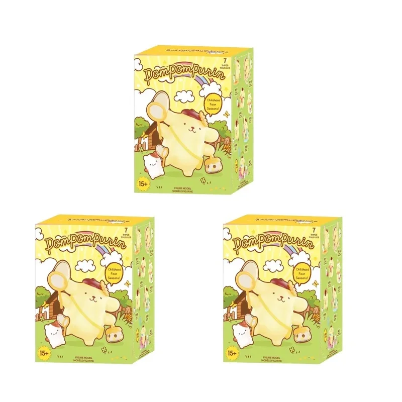 MINISO Sanrio Blind Box Pompompurin Childhood Seasons Series Model Ornaments Birthday Gift Kawaii Animation Peripheral Toys