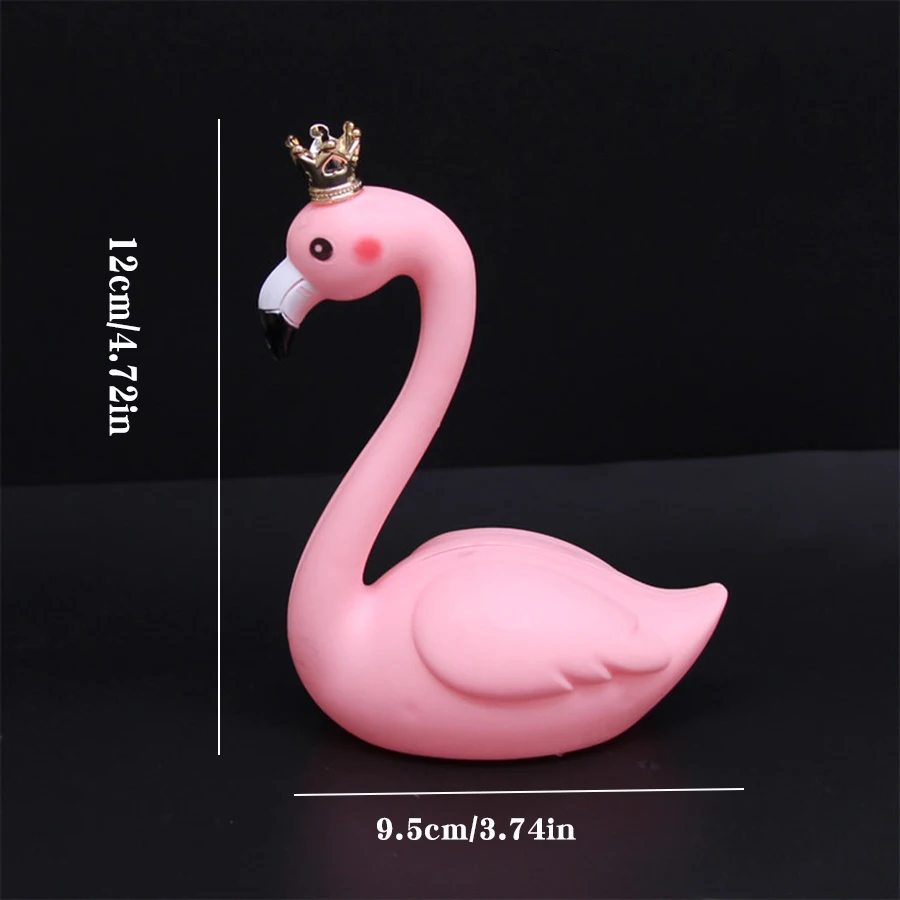 Cartoon-Krone Rosa Flamingo Kuchendekoration Niedliches Flamingo-förmiges Ornament Geburtstagsfeier Backzubehör – Detail 5