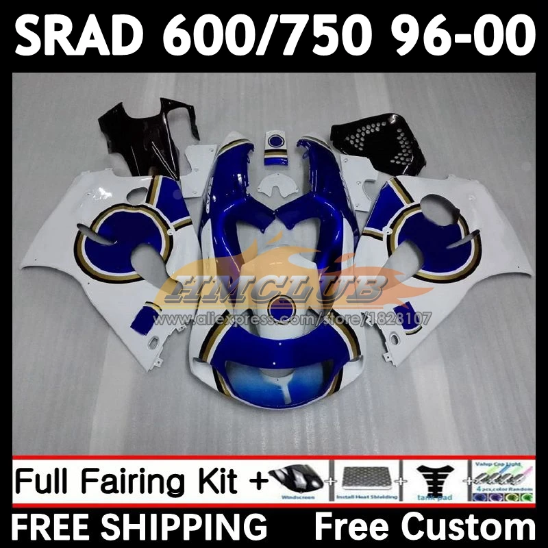 Body For SUZUKI SRAD GSXR 600 750 GSXR600 1996 1997 1998 1999 2000 blue white 11No.32 GSX-R600 GSXR750 96 97 98 99 00 Fairing