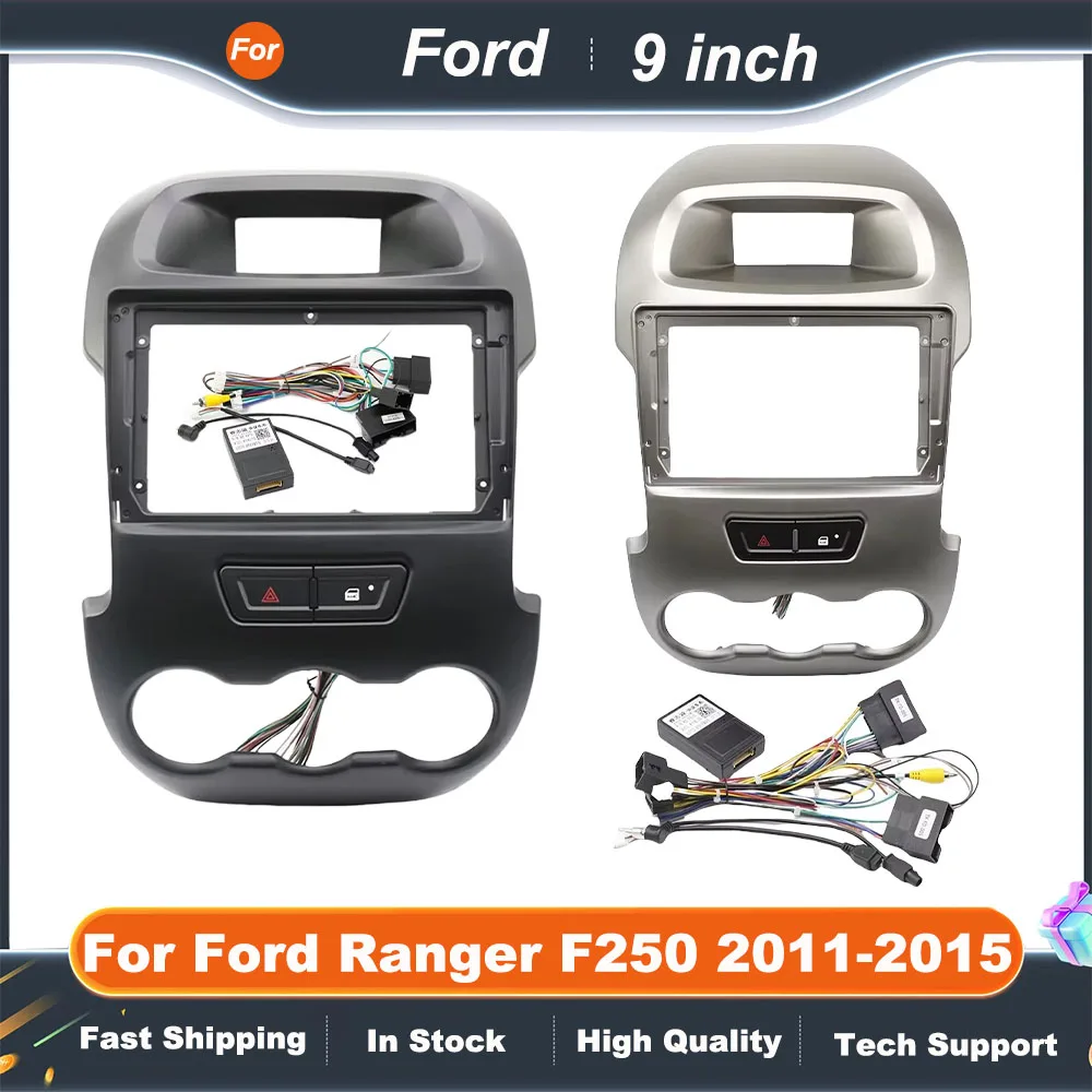 

9 Inch Car Frame Fascia Adapter For Ford Ranger F250 2011-2015 Canbus Box Decoder Android Radio Audio Dash Fitting Panel Kit