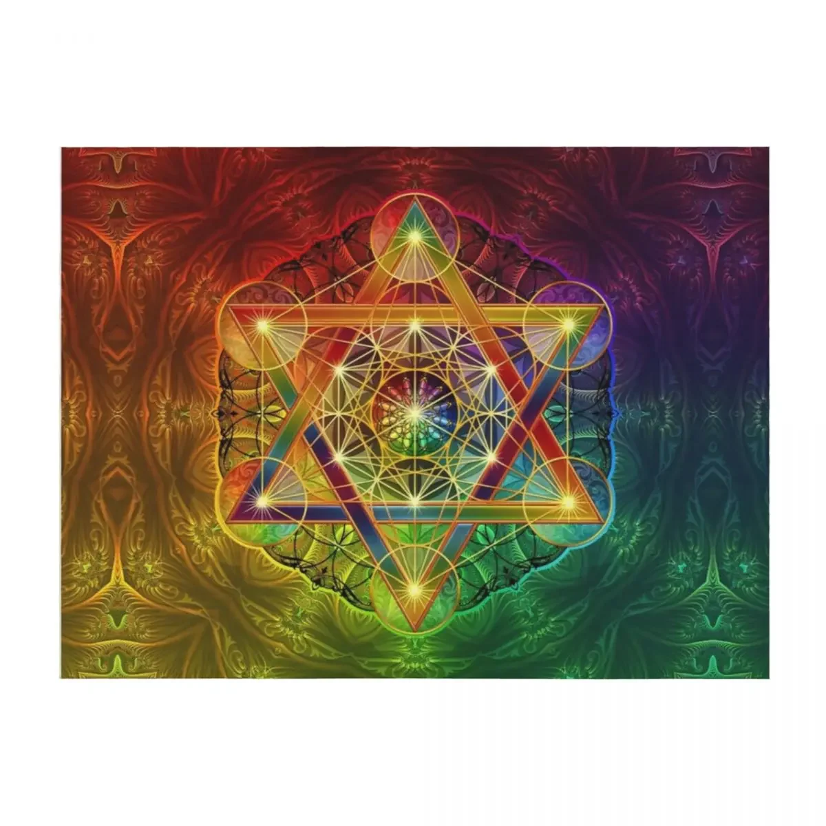 

Metatron's Cube with Merkabah and Flower of Life Throw Blanket Hairys anime Plaid Giant Sofa Blankets