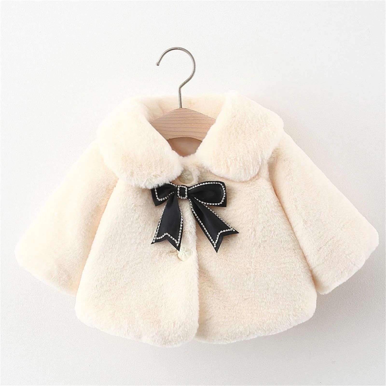 Winter Baby Girl Clothes Windproof Warm Toddler Faux Fur Coat New Born Korean Style Jacket For Girls Infant Baby Plush Outwear