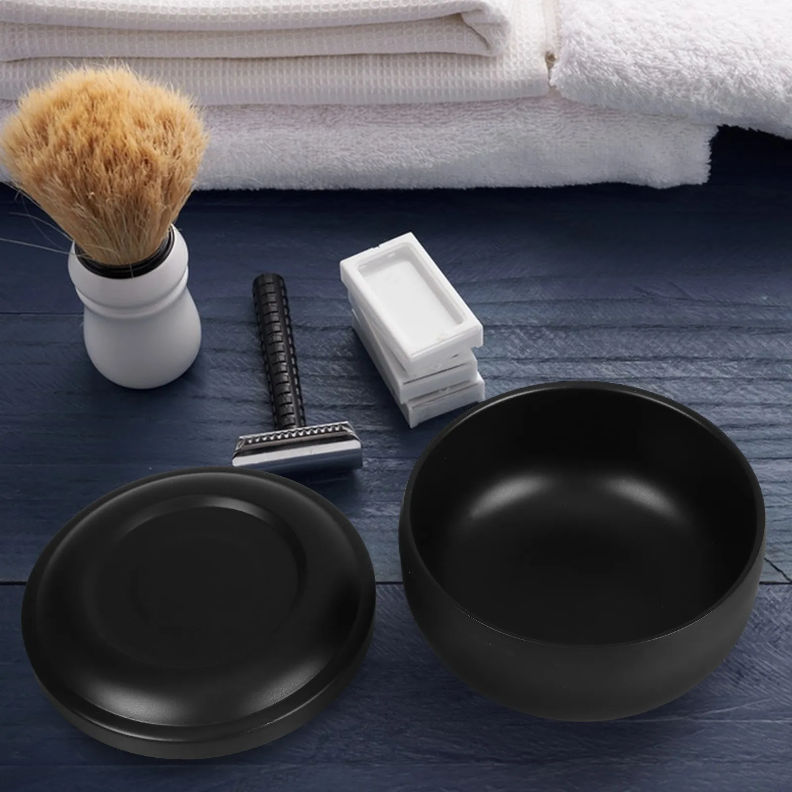 Stainless Steel Shaving Bowl Lid Included Brush Stand Shave Soap Holder for Men Vintage Look Travel Friendly Shaving Accessories