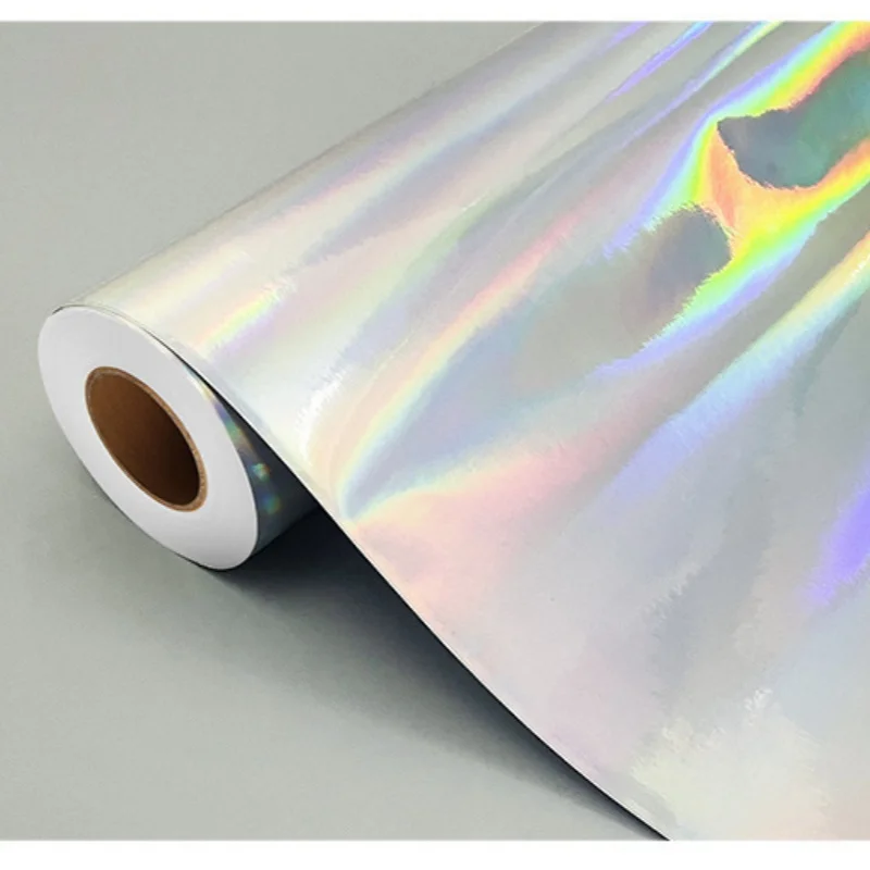 

High Glossy Holographic Silver Vinyl Wrap Chrome Vinyl Auto Stickers for Car Film Cover Wrapping Foil Adhesive Sticker