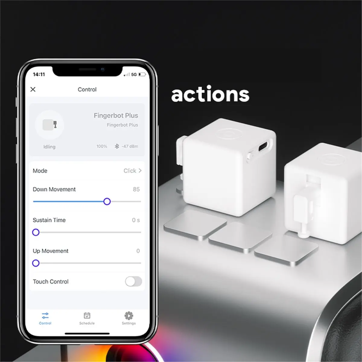 New Electronics Tuya Smart Touch Finger Robot Chargeable Switch Button Pusher Bot Remote Control App Support Home
