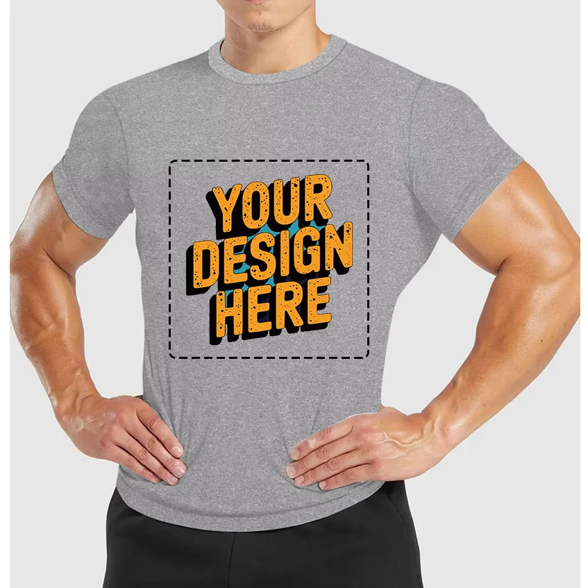 Summer New Men's Quick-drying Crewneck Short-sleeved T-shirt Basketball Training Clothes Running T-shirt Free Custom Your Logo