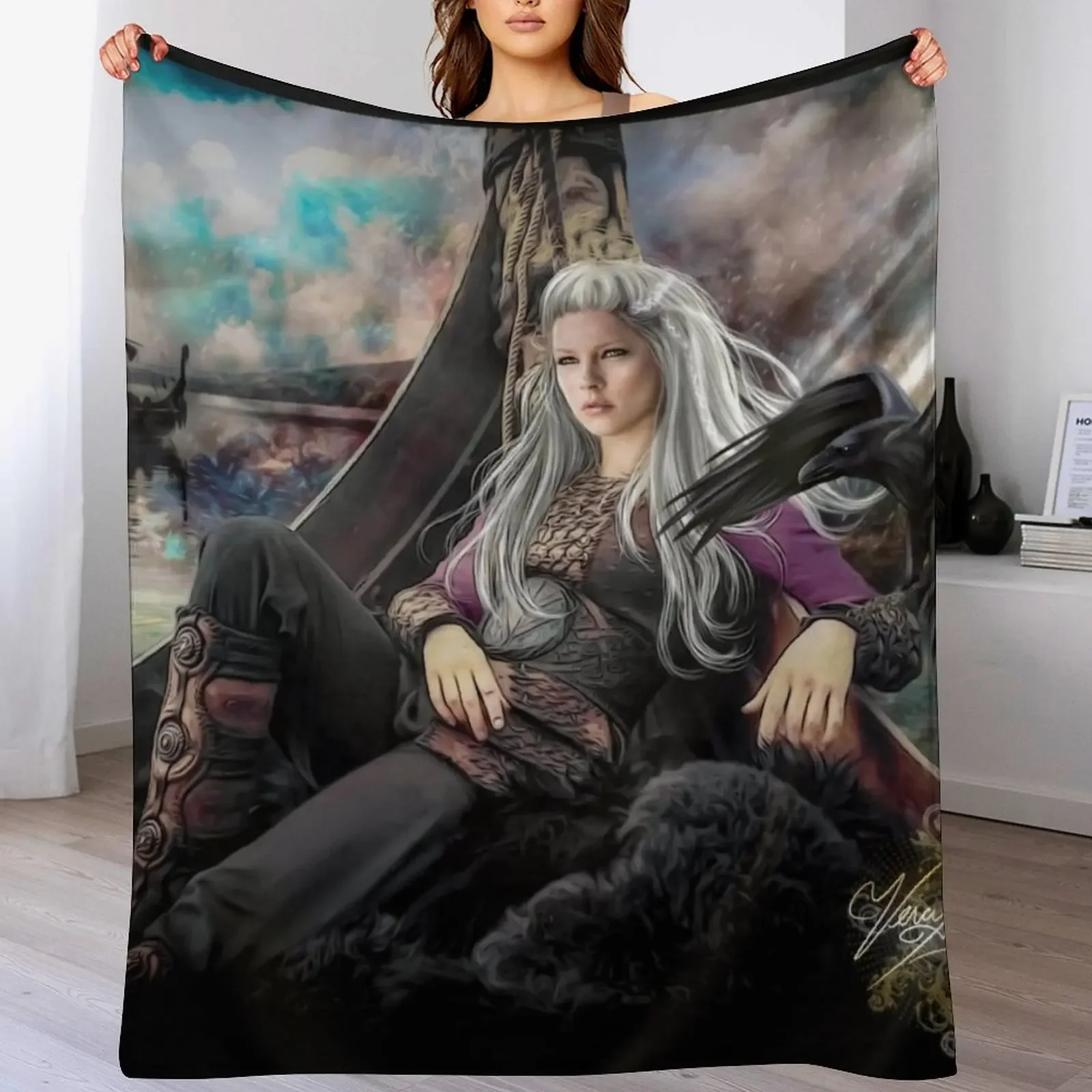

warrior queen VKS Throw Blanket for winter for sofa Soft Plush Plaid wednesday Blankets