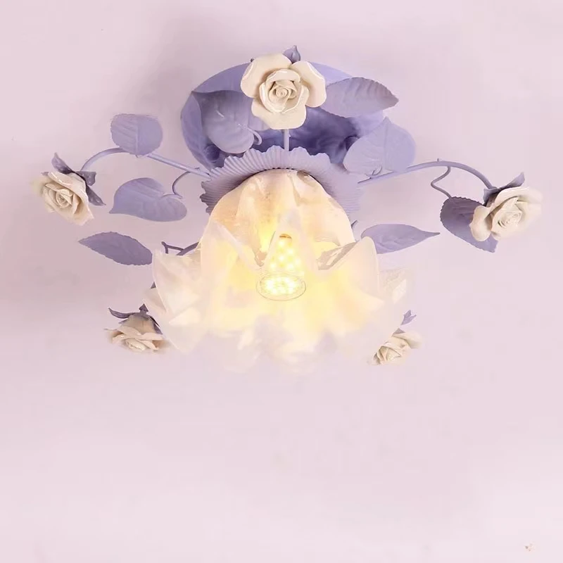 Korean Garden Ceiling Lights Ceramic Living Room Dining Room Aisle Lamps Romantic Bedroom Beauty Salon Clothing Ceiling Light