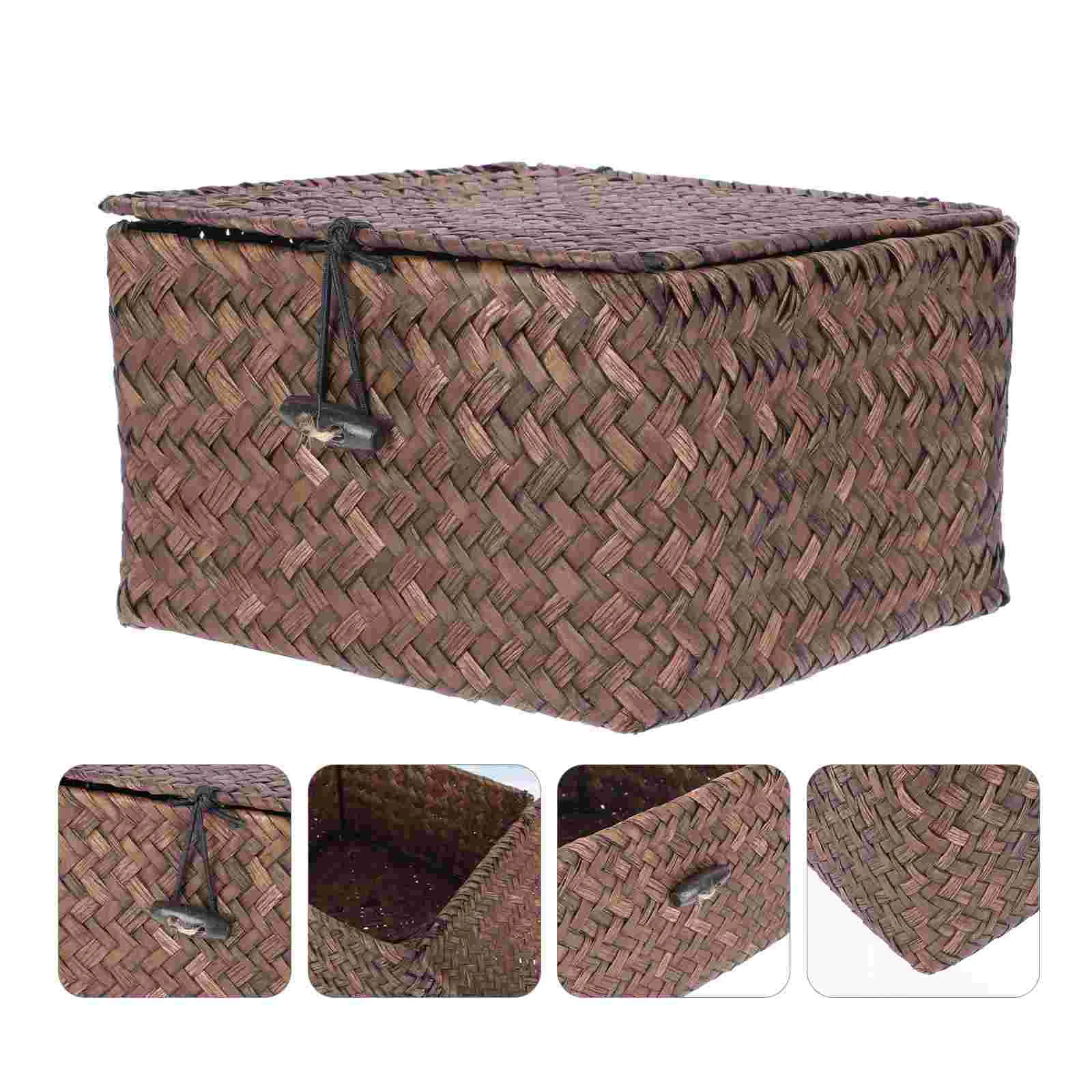 Storage Box Woven Basket Decorative Multifunction Large Capacity Multi-purpose Seaweed Simple Environmentally Friendly