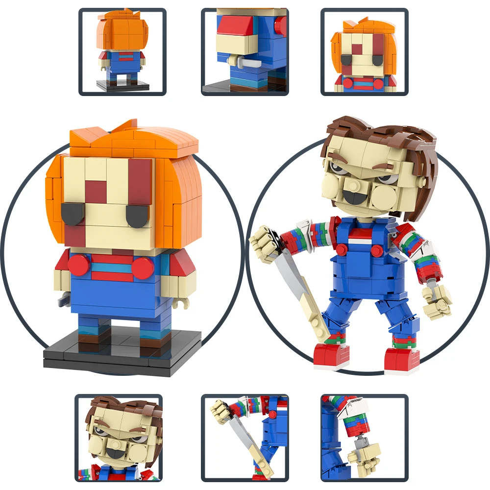 MOXXI MOC мультфильм ужас призрак фигурка кирпичная голова строительные блоки DIY подарочная модель комплект наборы подарок для взрослых детские игрушки