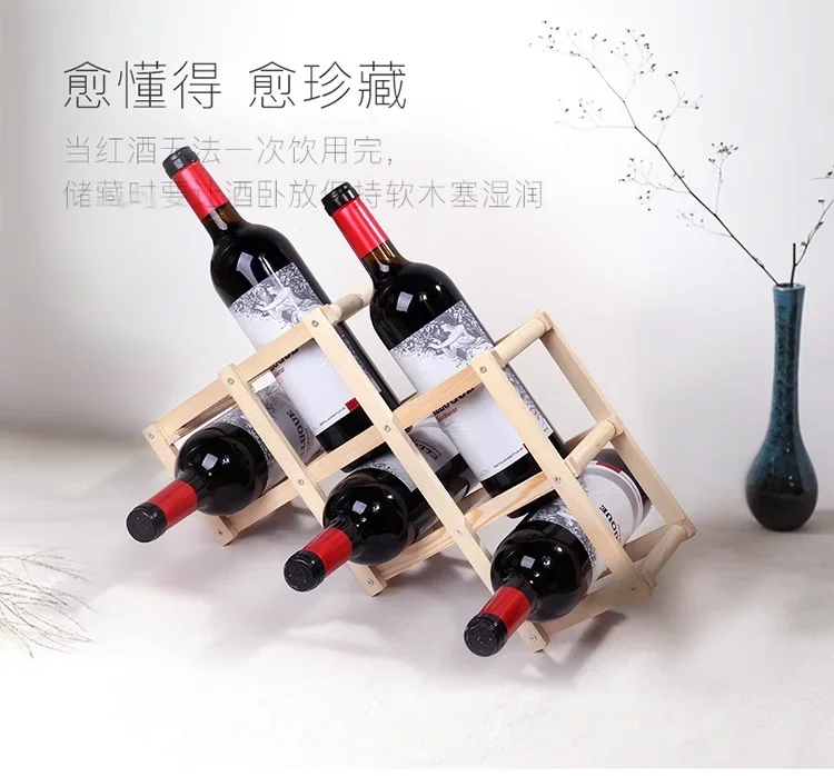 NEW Collapsible Wooden Red Wine Rack 3/6/10 Bottle Mount Kitchen Holder Exhibition Organizer Shelves Red Wine Bottles Organizers