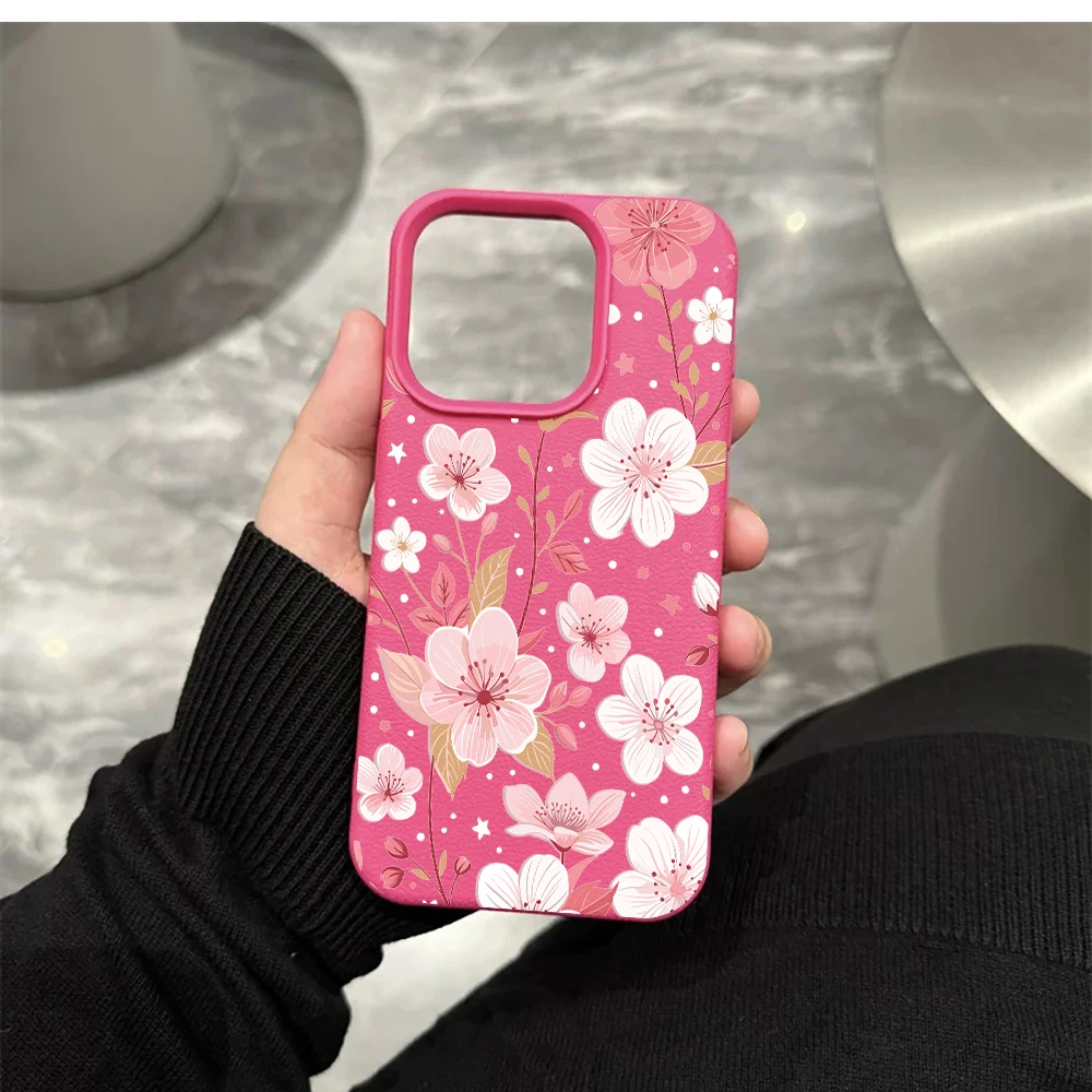 Aquarell-Kirschblüten-Handyhülle für iPhone 17 16 15 14 13 12 Pro Max 16 15 14 Plus 17 16 15 Pro 17Air Silikon-Matt-Hülle – Detail 11