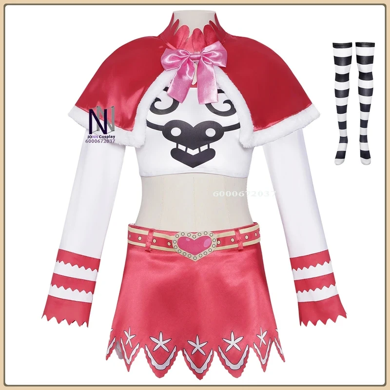

ABC123Anime Character Perona Cosplay Costume Pink Top+Shorts Full Set High Quality Comic Con Party Anime Outfit (Femx,3;b'2.