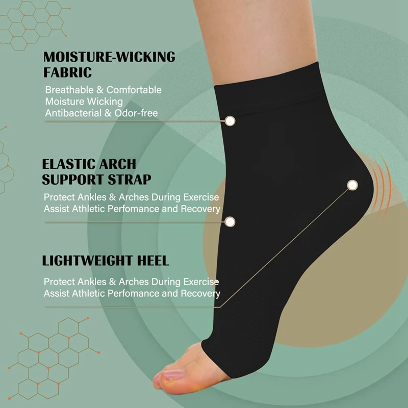 1pairs Men Women Sports Socks Foot Compression Foot Angels Ankle Outdoor Breatheable Sleeve Socks Brace Sock Cosy Soothe Socking