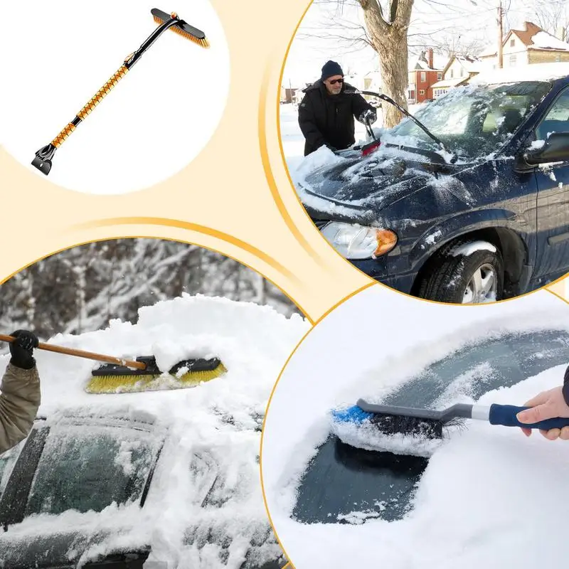 Raspador de gelo do carro escova de limpeza raspador de carro escova de neve janela deicer extensível raspador de gelo aperto ergonômico removedor de neve