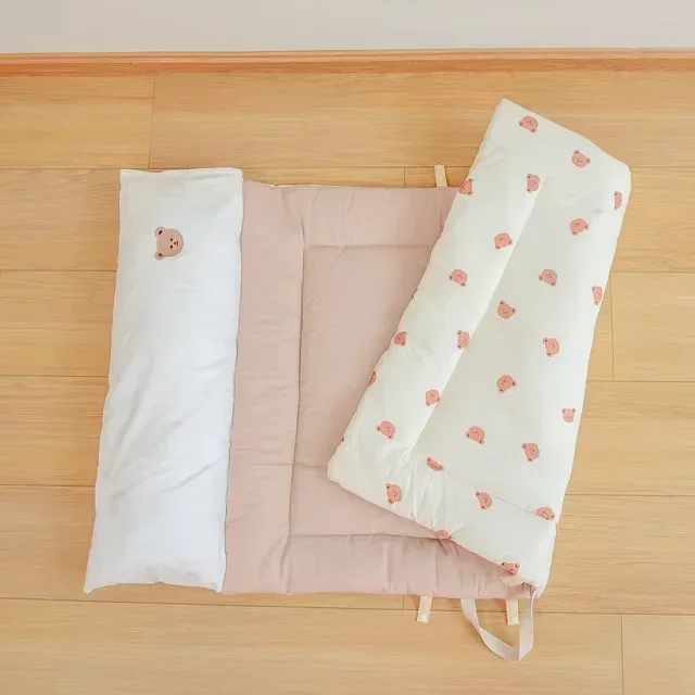 Infant Toddler Kindergarten Printed Washed Cotton Four Season Cartoon Nap Thick Mattress Pillow Can Be Carried Out 2025 Bedding