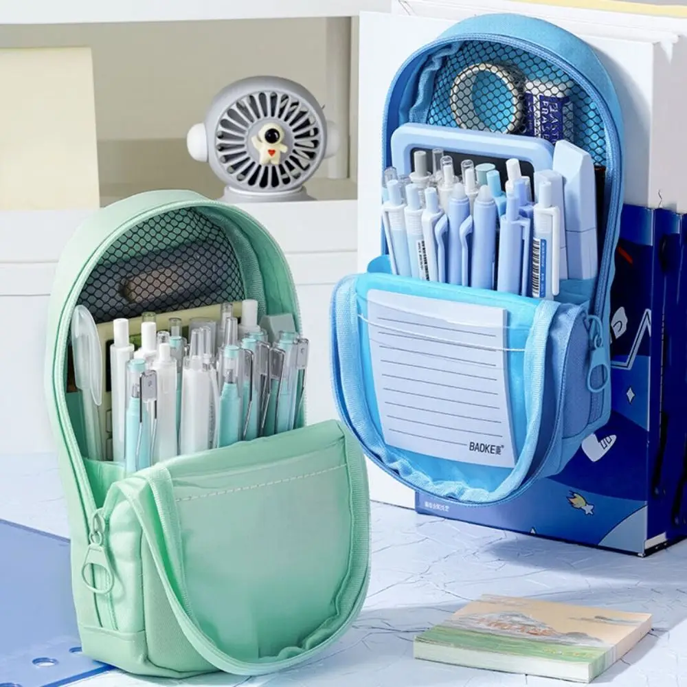 

Patchwork Double-layer Design Pen Bag Cartoon Large Capacity Lovely Pencil Case Student Pencil Case Letter