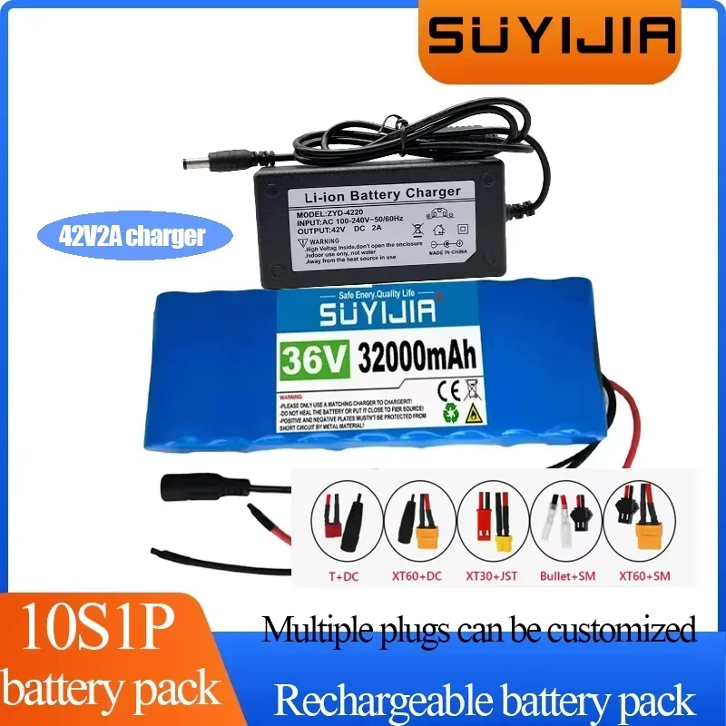 

10S1P 18650 Power Lithium Battery Pack 36V Large Capacity 32Ah 20A Built-in BMS Suitable for Electric Bicycles and Scooters