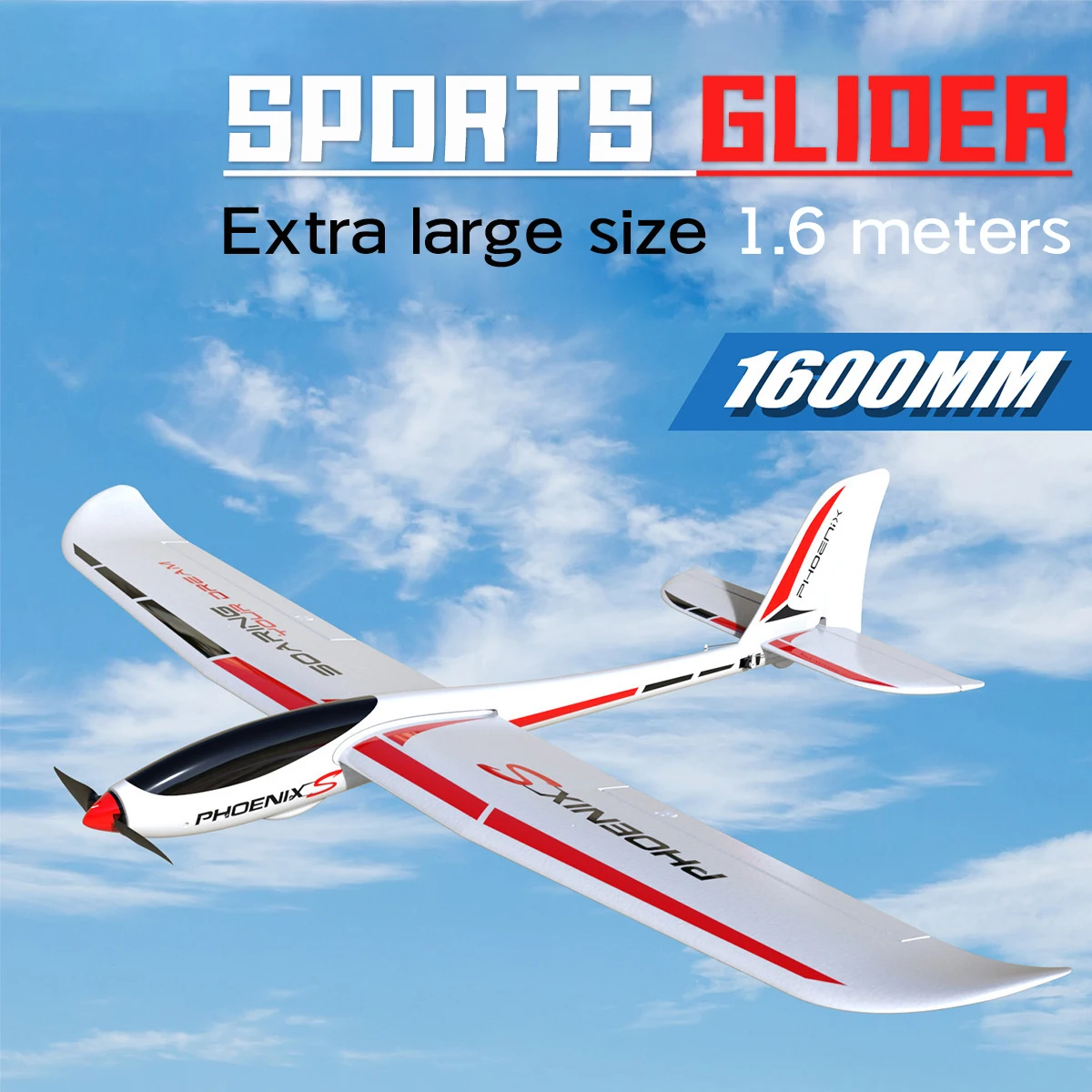 Volantex 1600mm 1.6m Rc Aircraft Model Airplane Epo Foam Rc Model Airplane Glider Pnp Phoenix S 742-7