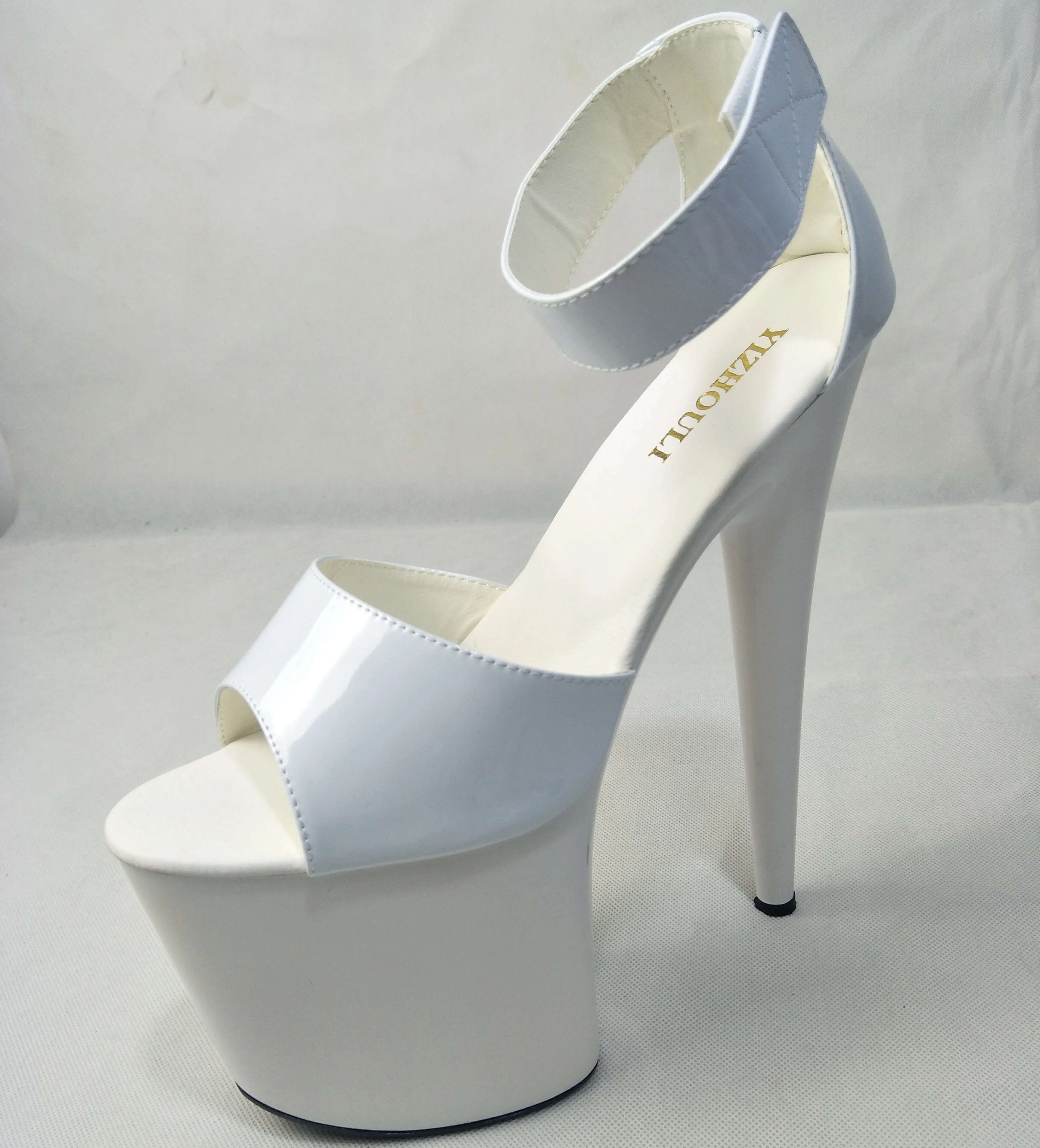 

Сексуальные клубные туфли на каблуке, летние босоножки на высоком каблуке 20 см, модель 8 дюймов, свадебные банкетные сандалии с пряжкой на щиколотке