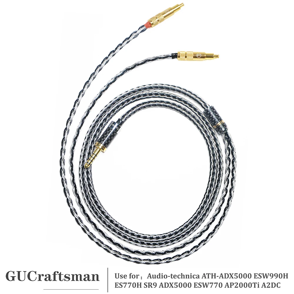 

GUCraftsman 16 Strands 7N Single Crystal Copper/Silver Mixed for Audio-technica ATH-ADX5000 MSR7B ESW950 ESW990H ES770H AP2000Ti