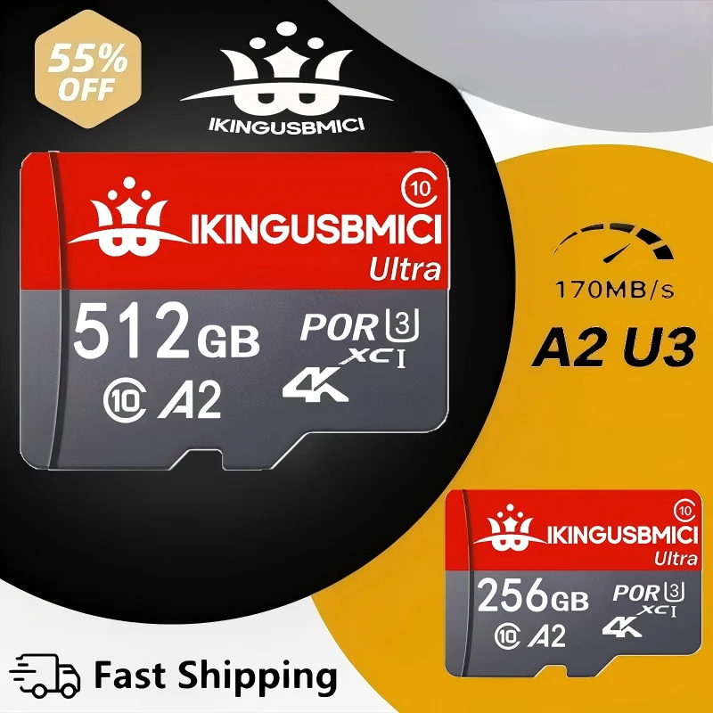 TF Cards 128GB 256GB 512GB Micro TF SD Card Memory Card SD Cards Dustproof for Dash Cam/Driving Recorder/Router/PC Mac/Toy