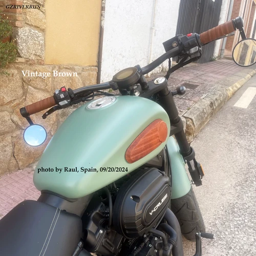 Imagen 2 del producto Cinta de cuero de vaca para empuñaduras de motocicleta, 25mm, 65cm, bicicleta de carretera, accesorios para ciclomotor, manijas, manillar, envoltura, Enduro personalizada