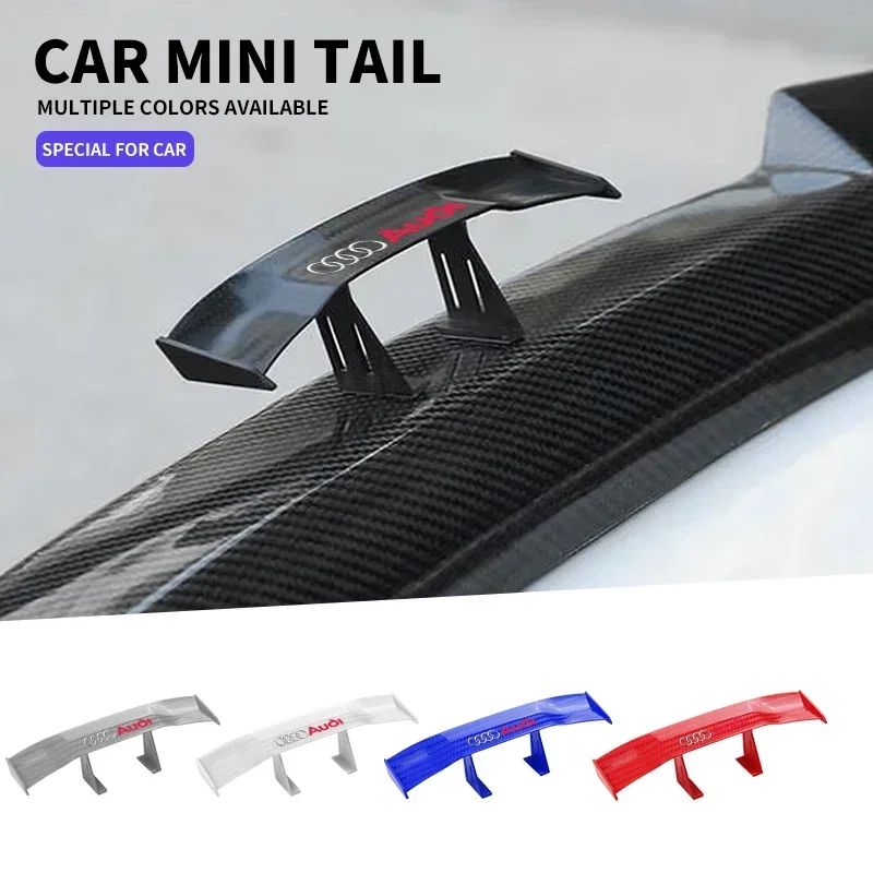 Carbon Look Car Rear Spoiler Mini Wings Decoration Auto Accessories For Audi A5 A6 C6 C5 A1 A7 A8 Q2 Q3 S3 A4 B5 B6 A3 8P 8V 8L