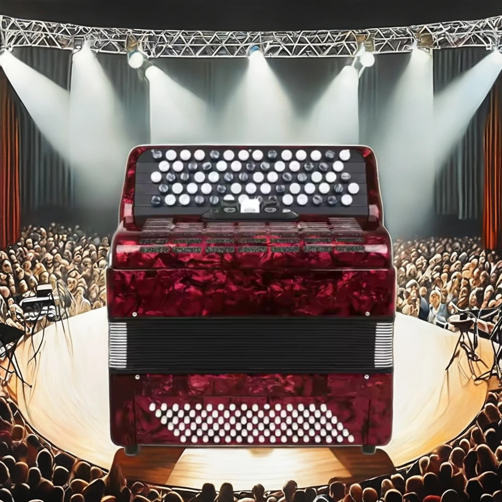 Hot Sale Diatonic Chromatic Accordion with 62 Button 60 Bass Three Color Case