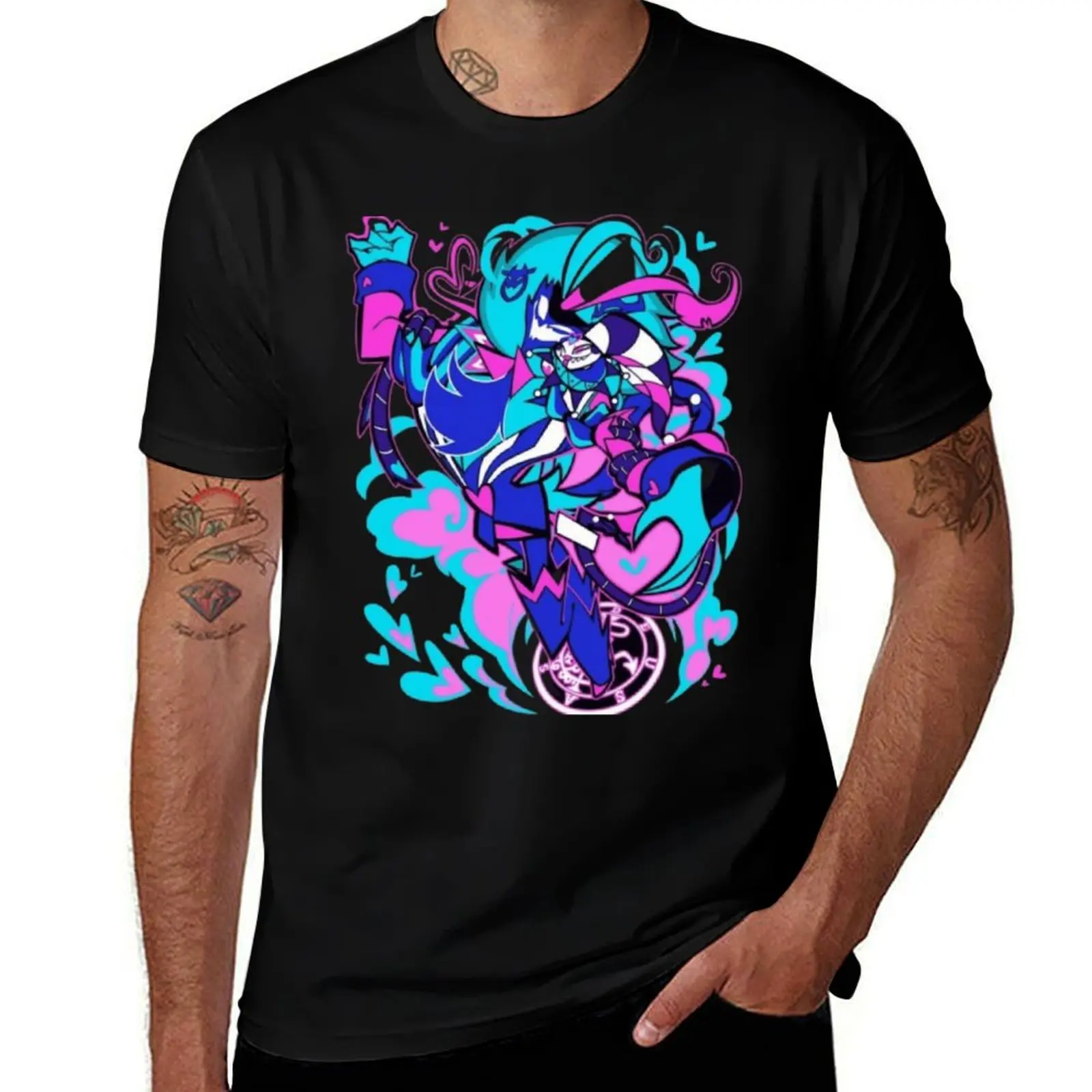 Helluva Boss Fizzarolli & Asmodeus Fizzarozzie T-Shirt Work Short Sleeve Cotton Top