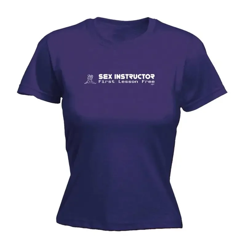 S X Instructor First Lesson Free Womens T Shirt Funny Novelty