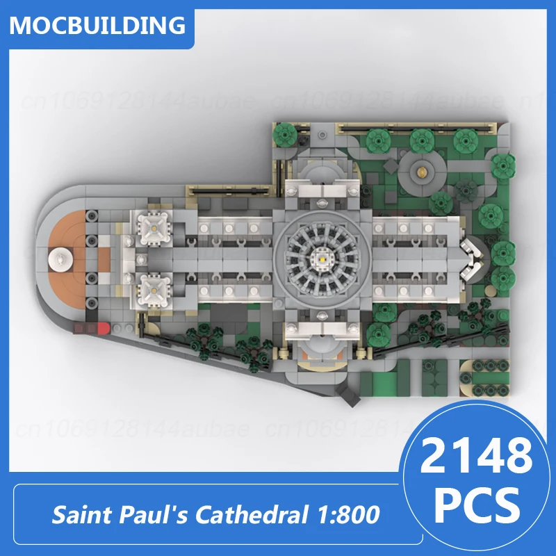 Katedra Świętego Pała w skali 1:800 architektura Model Moc klocki Diy montaż cegieł wyświetlacz zabawki świąteczne prezenty 2148 sztuk