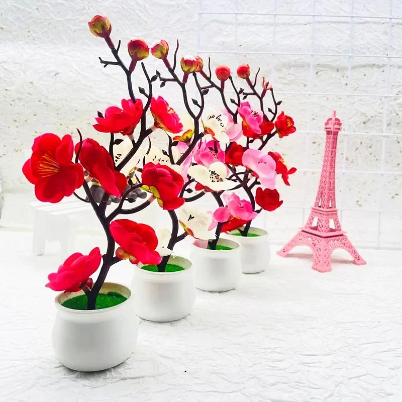 Mother's Day New Artificial Plants Bonsai Small Tree Simulation Pot Plants Fake Flowers Table Potted Ornaments Home 2024