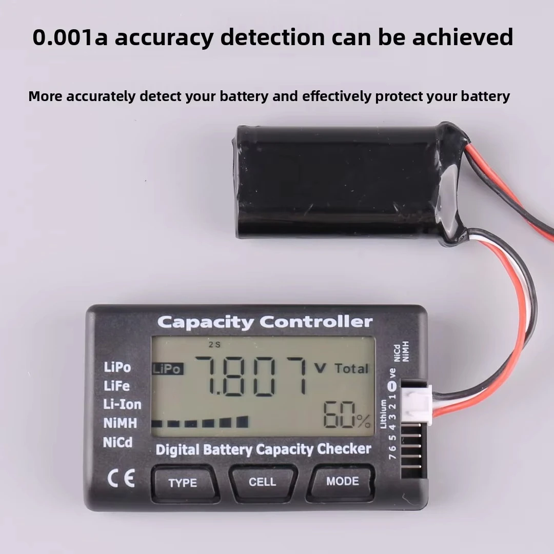 Battery Capacity Tester Buzzer Alarm Low Voltage Checker 1-8S LiPo LiFe Li-ion NiMH for RC Drone