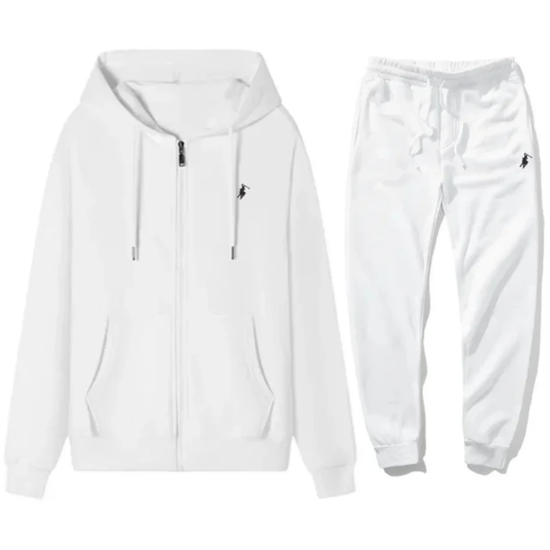 New Trendy Men's Sports Suit, Fashionable Autumn and Winter Outdoor Zipper Men's and Women's Casual Hoodie and Pants Two-Piece S