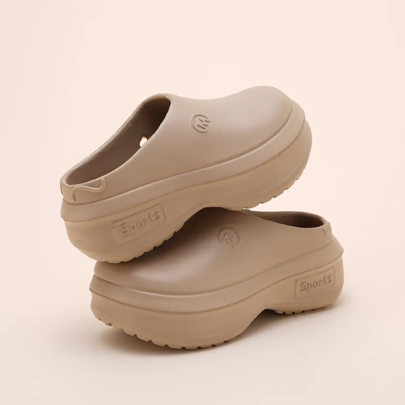 Women Slippers New Summer Fashion Outdoor Thick Soled Beach Indoor Non Slip Wedge Heel Wooden Sole Fashion Women Slippers