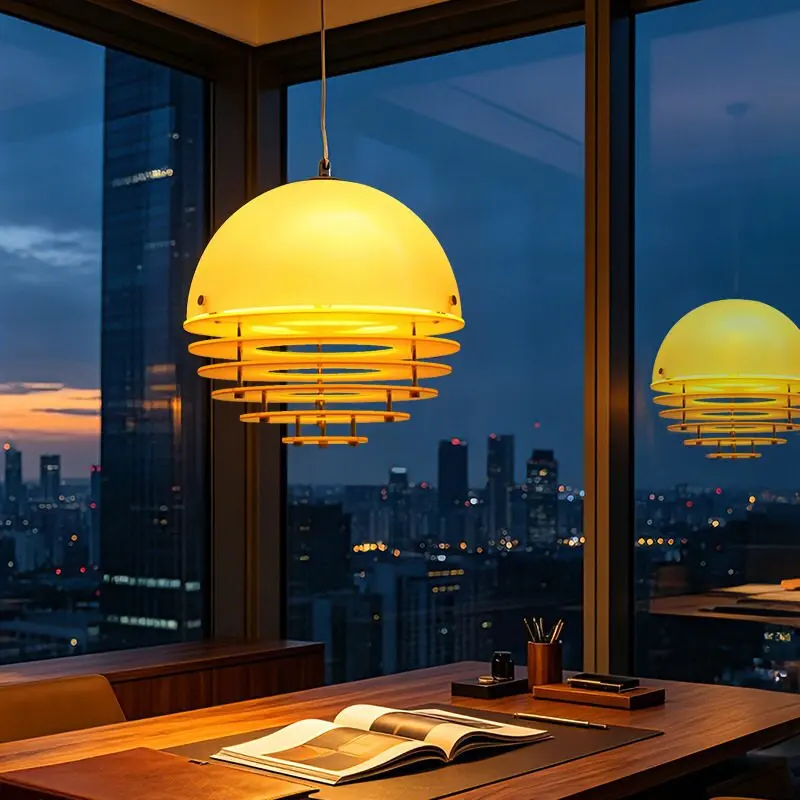 Nordic Danish Sunset Orange Restaurant Bar Pendant Lamp Designer Creative Bedroom Dining Room Island Terrace Hanging Lighting