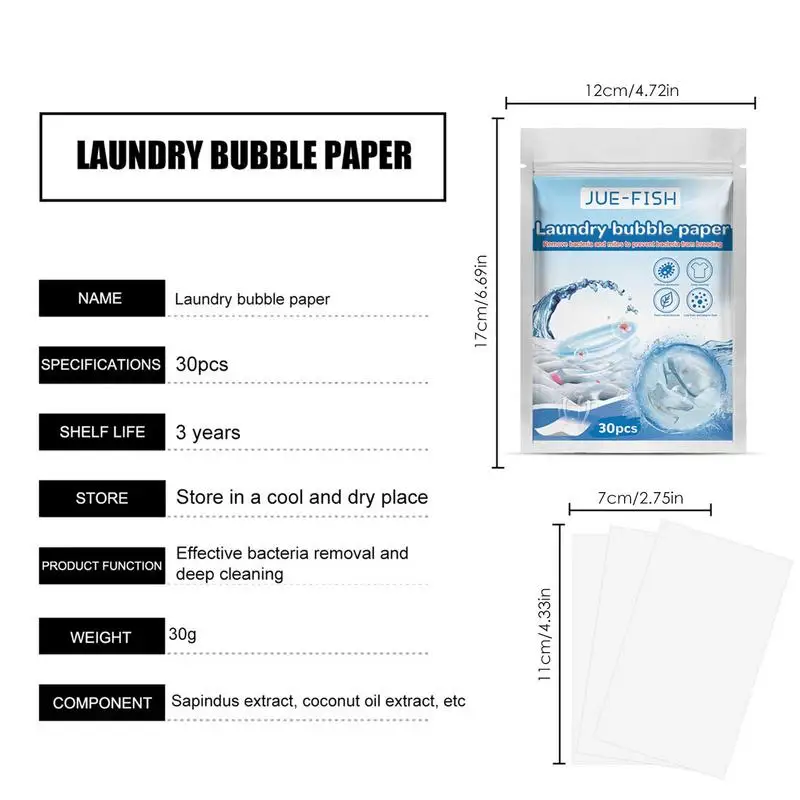 30Pc/bag Laundry Tablets Sheet Underwear Children Clothing Laundry Soap Concentrated Steril-ize Deep Cleaning Powder Detergent