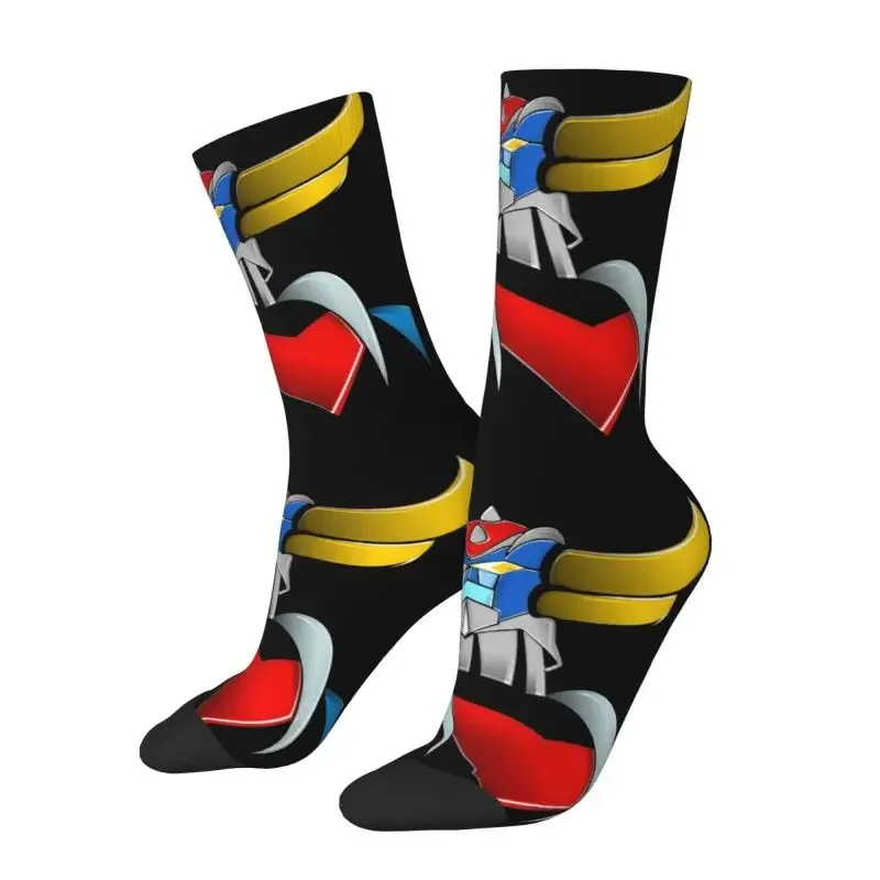 Funny Print Goldorak Grendizer Socks for Men Women Stretch Summer Autumn Winter Anime UFO Robot Goldrake Crew Socks