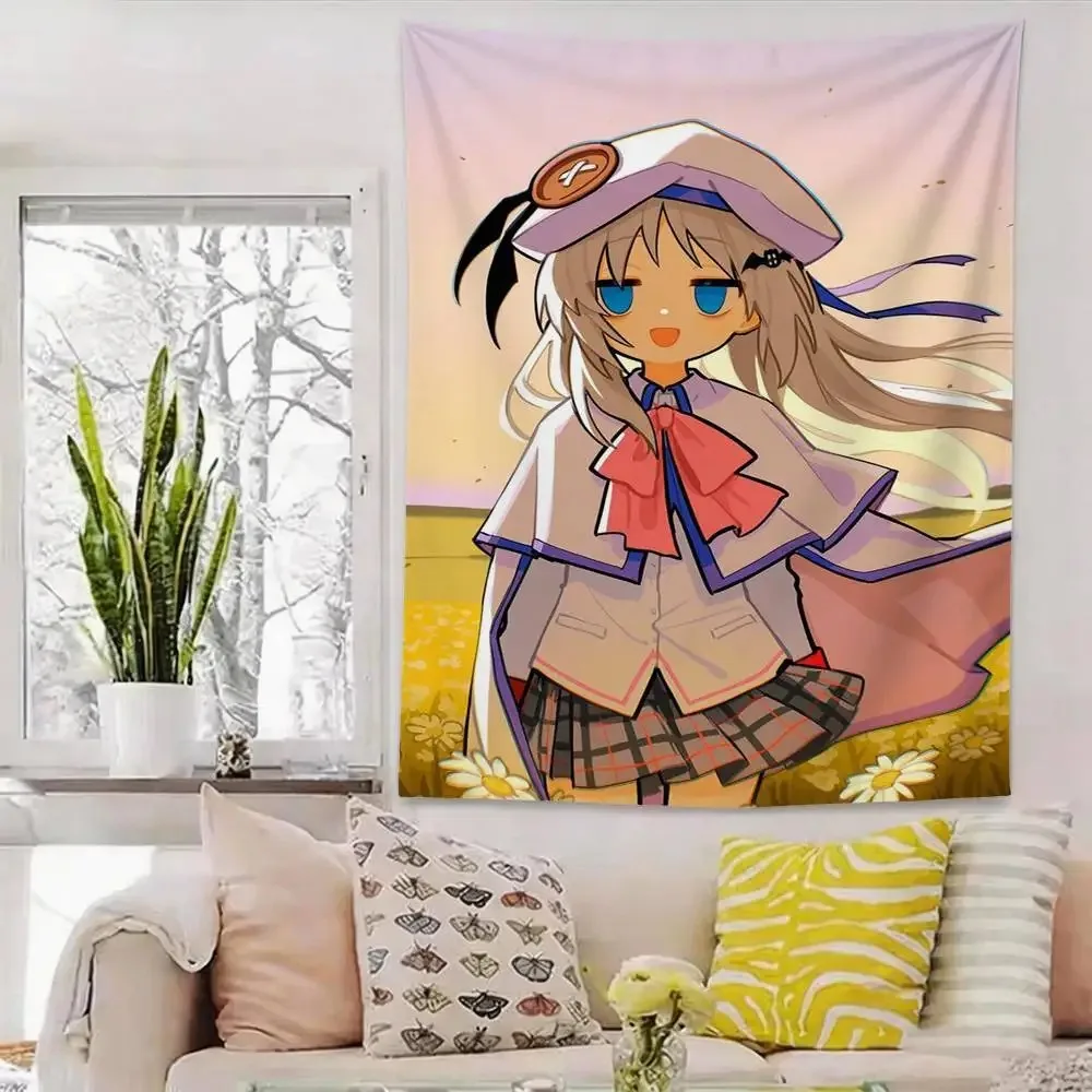 VIKAMA Japanese-style Cute Anime Tapestry, Adorable Girl Wall Decor, Aesthetic Room Decor, Bedroom and Dorm Room Decor